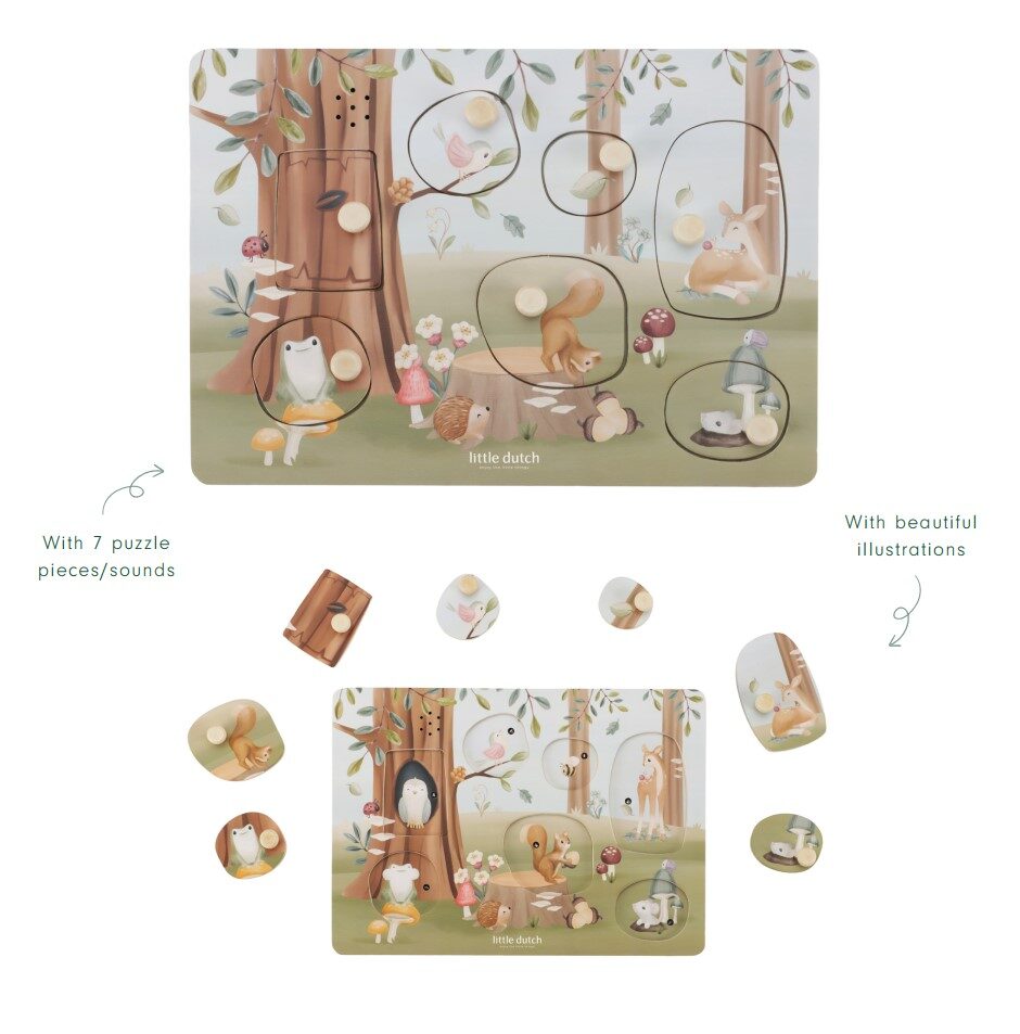 Little Dutch Wooden sound puzzle Forest Friends FSC 7240