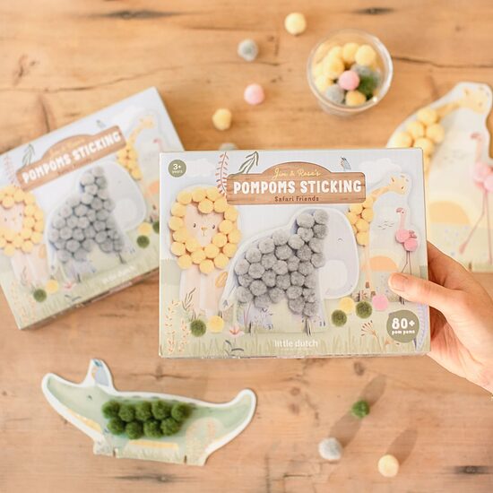 Little Dutch Craft Set Pom Poms Safari Friends
