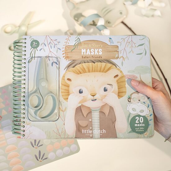 Little Dutch Masks Craft Book with Scissor Safari Friends