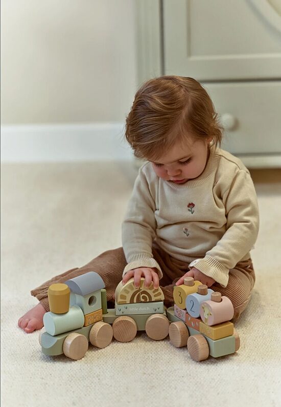 Little Dutch Wooden Block Train Safari Friends FSC 7435