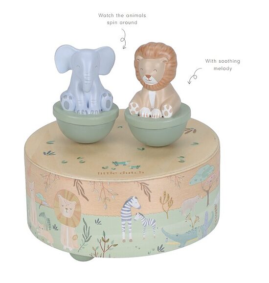Little Dutch Wooden Music Box Safari Friends FSC 7489