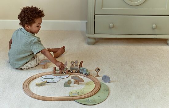 Little Dutch Wooden Train Track Safari Friends FSC 7451