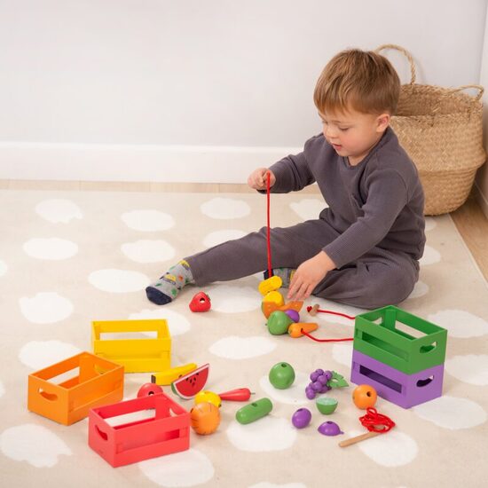 Montessori Wooden Sorting Fruit & Vegetable Crates