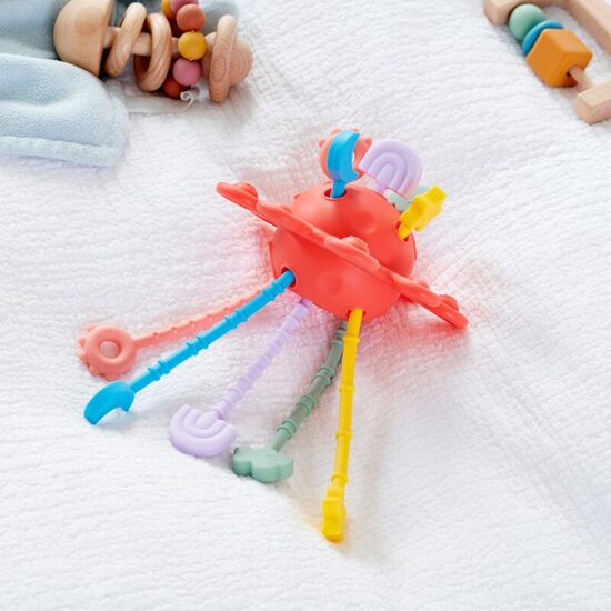 Montessori SiliSoft Zip Pull Toy (Rainbow)