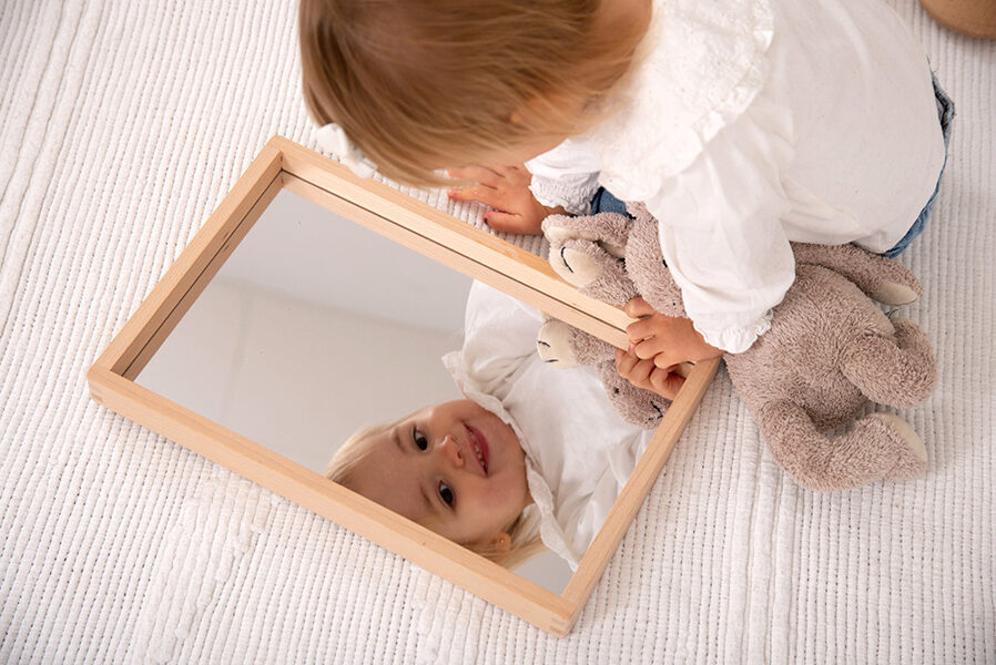 Montessori Small Wooden Mirror Tray
