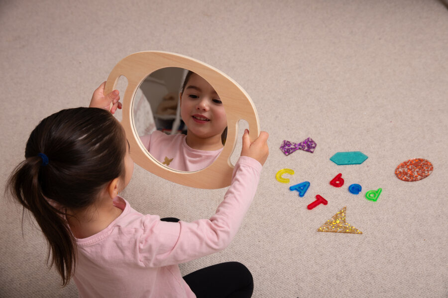 Montessori Hand Held Wooden Mirror