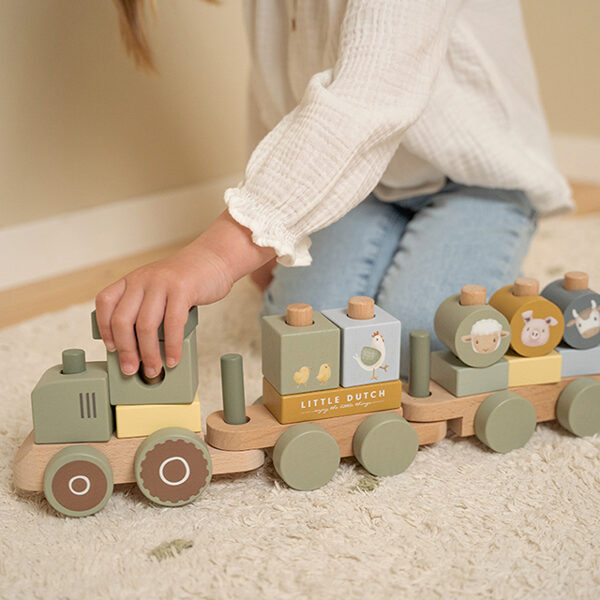 Little Dutch stacking train tractor Little Farm FSC 7154
