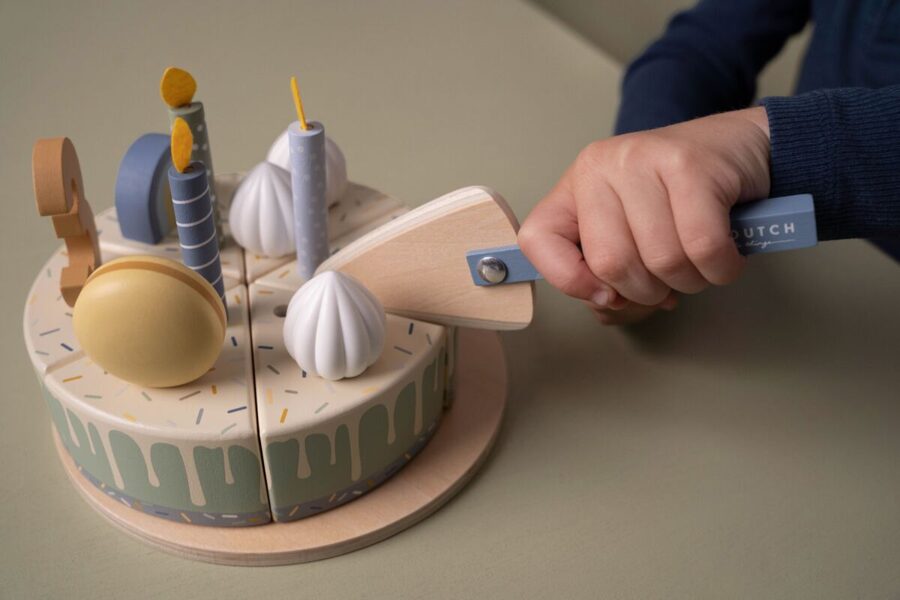 Little Dutch wooden birthday cake Blue FSC 8016