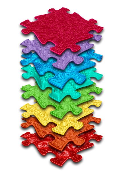 MUFFIK Set of orthopedic mats - Rainbow (8 pcs)