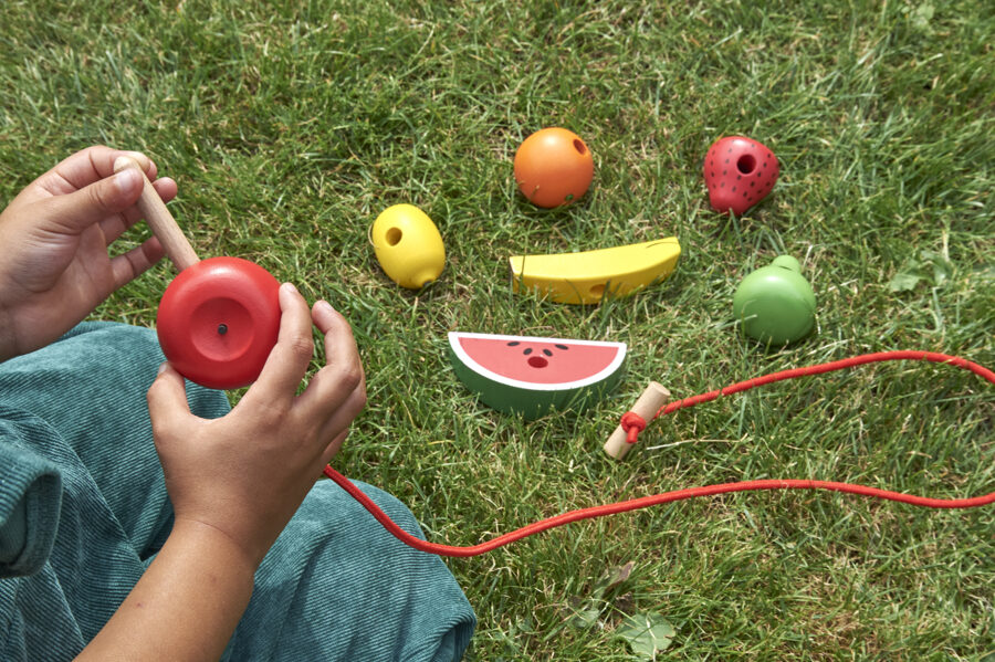 Montessori Wooden Lacing Fruits