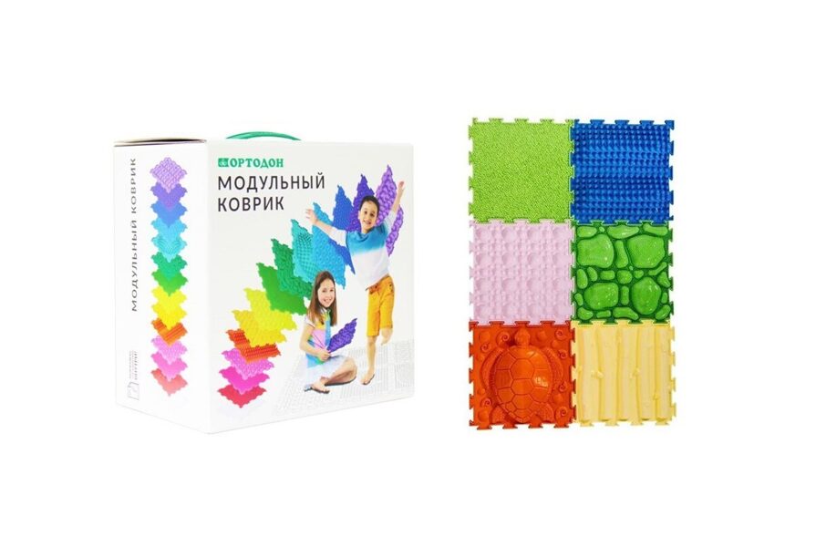 Orthopedic mat set "ORTODON Sea Turtle" 6 pcs. (1-Turtle 1-Stairs 1-Forest moss H 1-Grass S 1-Stones S 1-Wave)