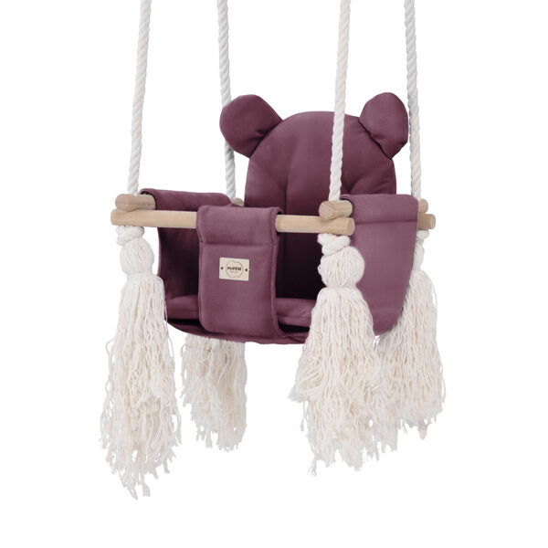 PLUSH NEST Teddy Bear Swing, lilac, velvet