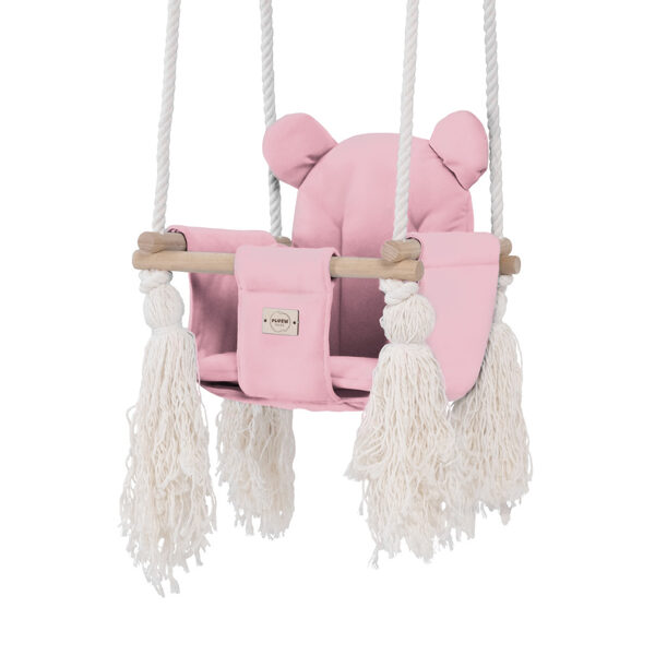 PLUSH NEST Teddy Bear Swing, pink, velvet