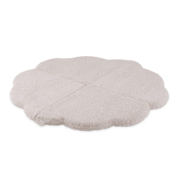 PLUSH NEST flower mat, 115x115x5cm, cream, fluffy flower