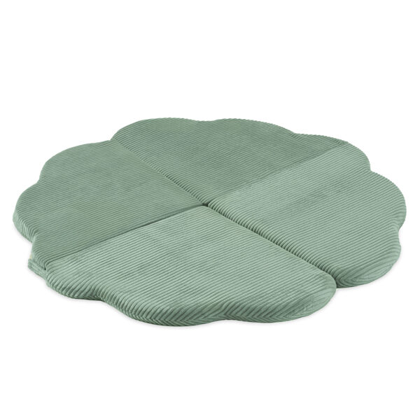 PLUSH NEST flower mat, 115x115x5cm, green, premium corduroy, fluffy flower