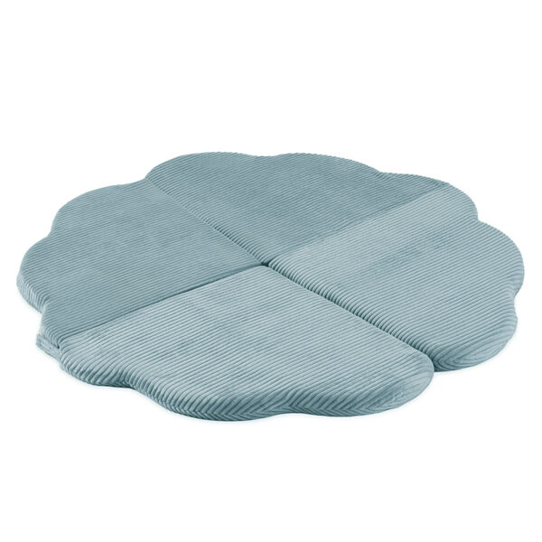 PLUSH NEST flower mat, 115x115x5cm, mint, premium corduroy, fluffy flower