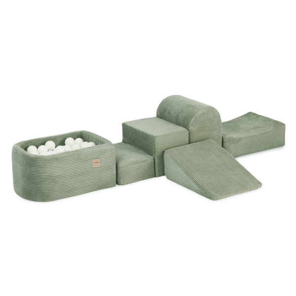 Pre-order for 05.03.2026 - PLUSH NEST Mini playground (pool and 100 balls ), green, premium corduroy