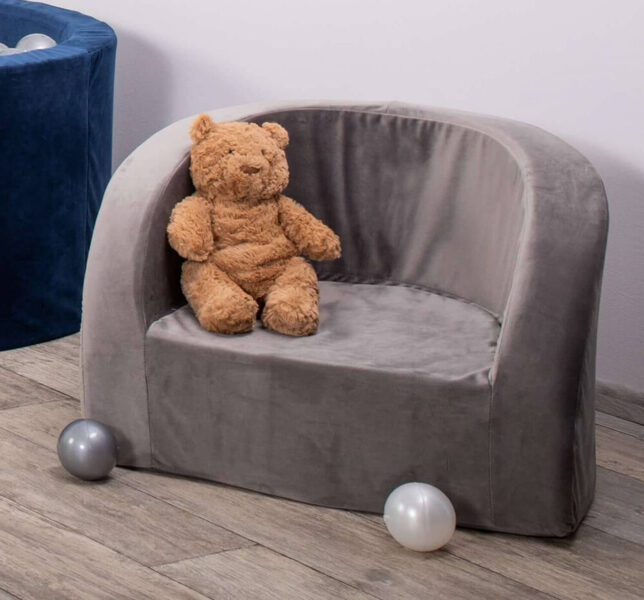 PLUSH NEST Seat, gray, velvet